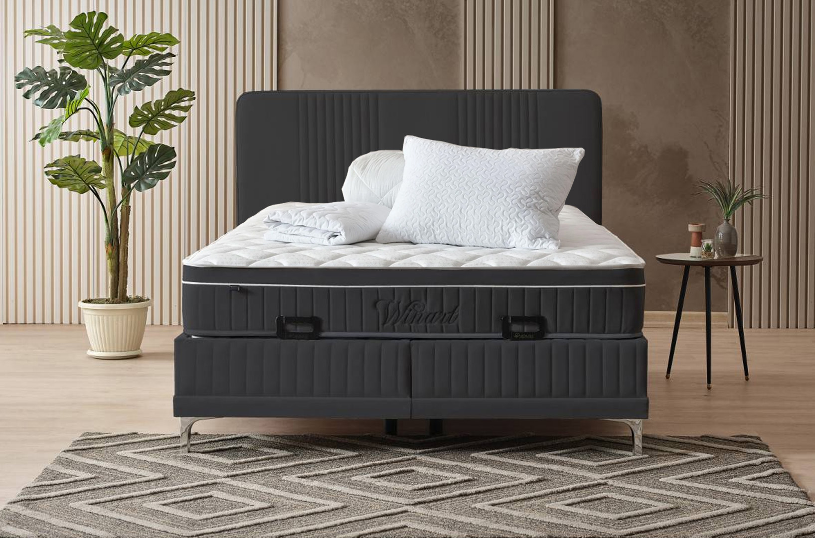 Armis Set 140*190 Winart Antrasit Hediyeli
